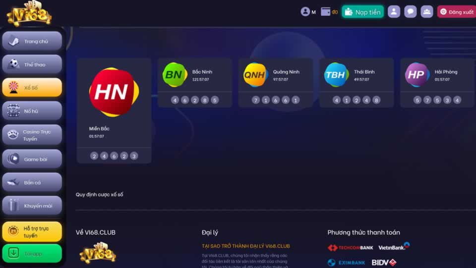 Nạp tiền vào tài khoản Gobet qua chuyển khoản ngân hàng - Gobet