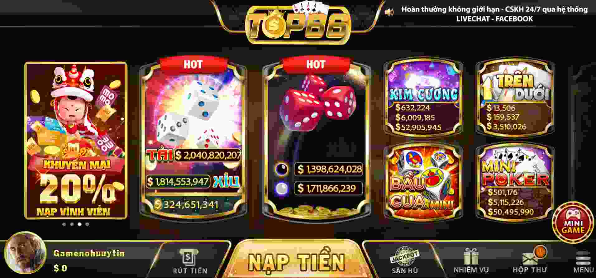 Trải nghiệm sảnh chờ thời gian thực 130Casino - 130Casino