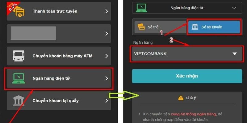 Nạp và rút tiền tại Ok9 - Ok9
